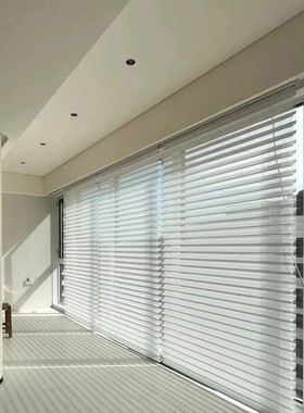 智能电动香格里拉帘升降柔纱卷帘遮光百叶窗帘遮客厅办公书房