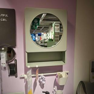 国内宜家IKEA正品代购伊瓦霍恩单门镜柜浴室带收纳墙壁收纳带镜子