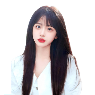 假发女长发真发头套全真人发丝自然漫画刘海长直发蕾丝无痕旗舰店