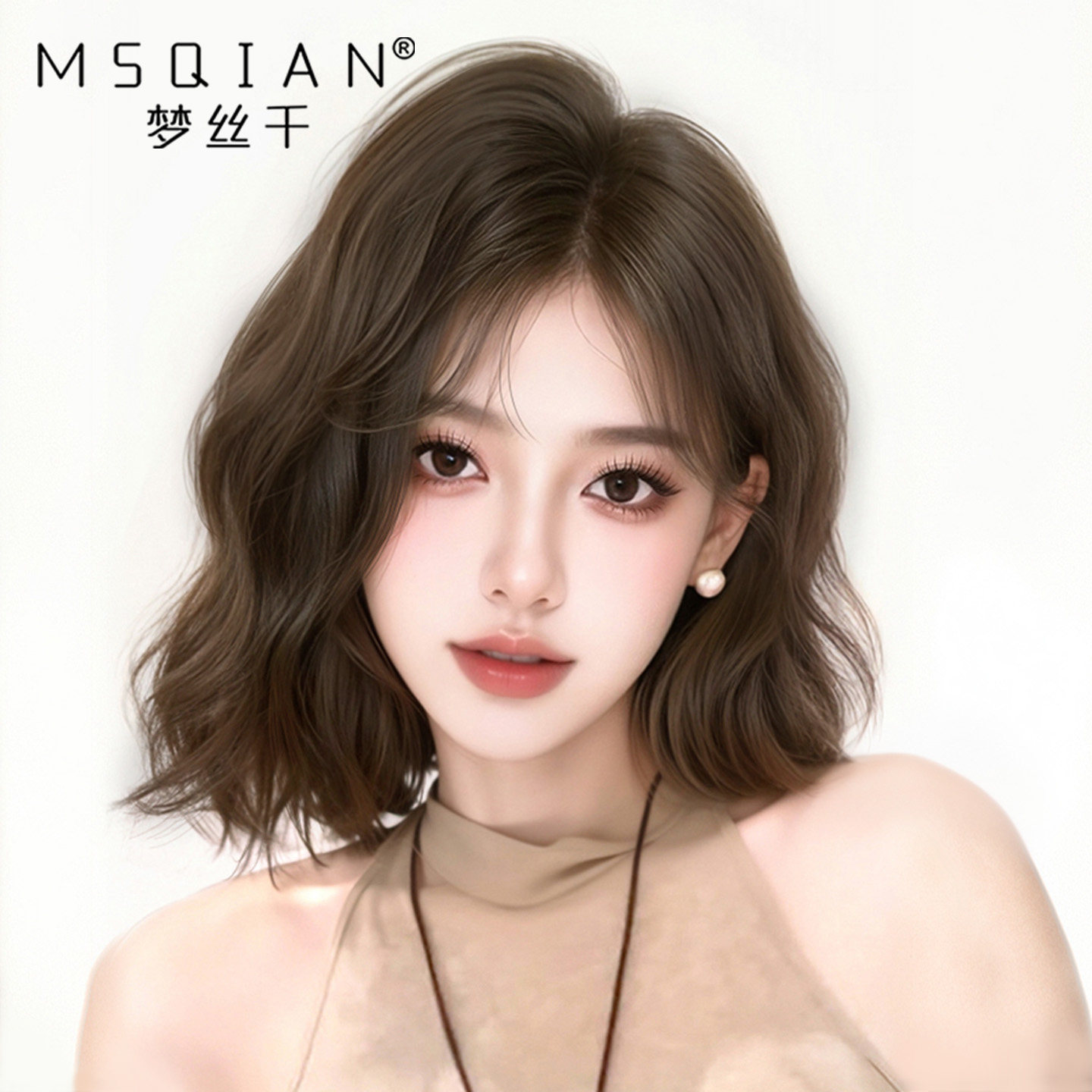 假发女短羊毛卷全真人发丝轻薄无痕递针蕾丝假发套自然透气全头套