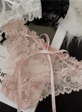 蕾丝内裤女士低腰纯欲性感系带黑色镂空2025新款少女御姐风三角裤