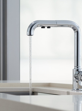 科勒飘瑞诗K-7507T/7505T-B4-CP全铜厨房抽拉龙头可旋转水槽龙头