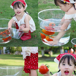 宝宝外景拍照道具透明水桶花洒水枪水勺儿童拍摄出片影楼用品