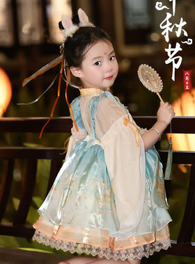 儿童周岁铃兰团扇小女孩掌中扇中国风刺绣小扇子女童舞蹈走秀汉服