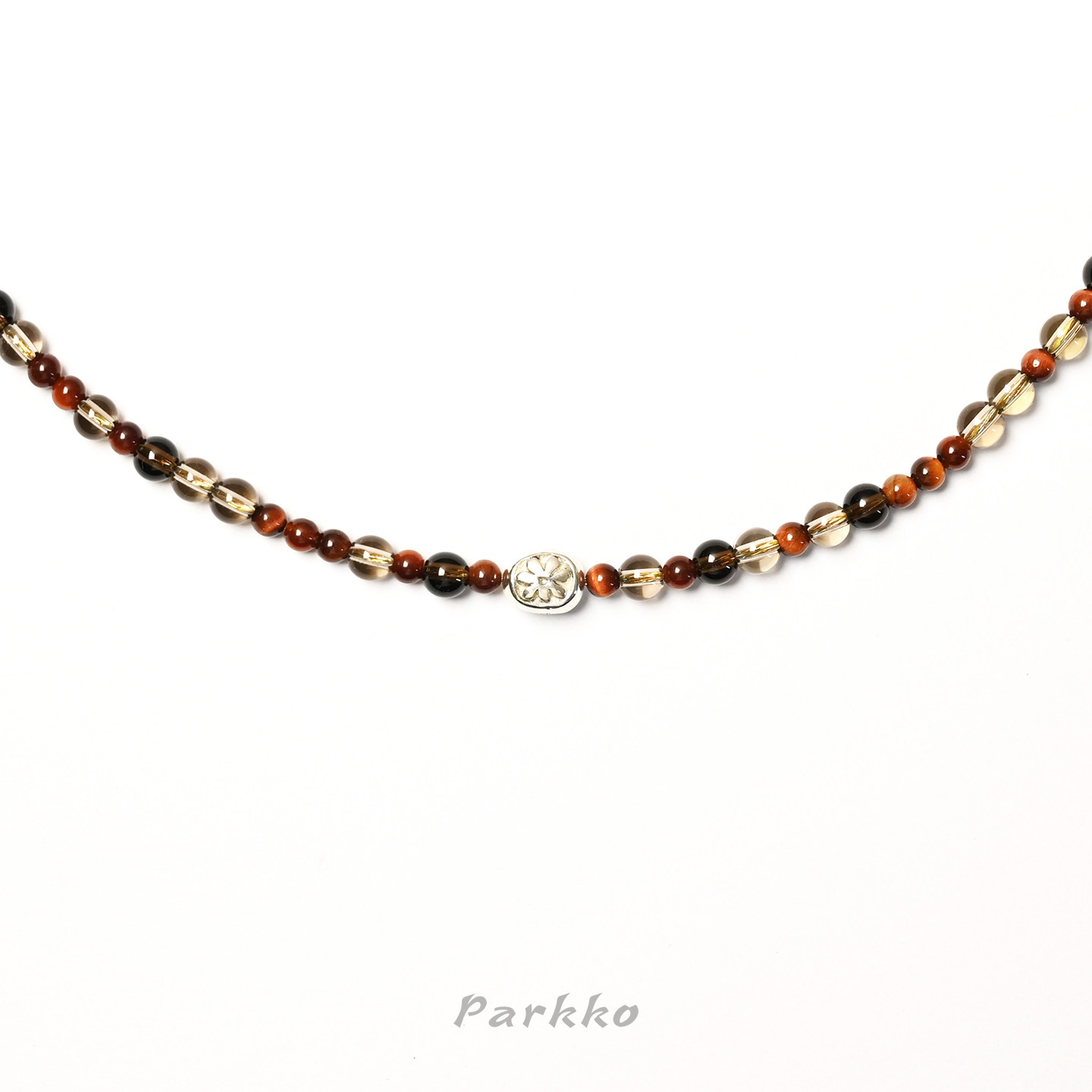 Parkko琥珀枫林复古林茶水晶项链