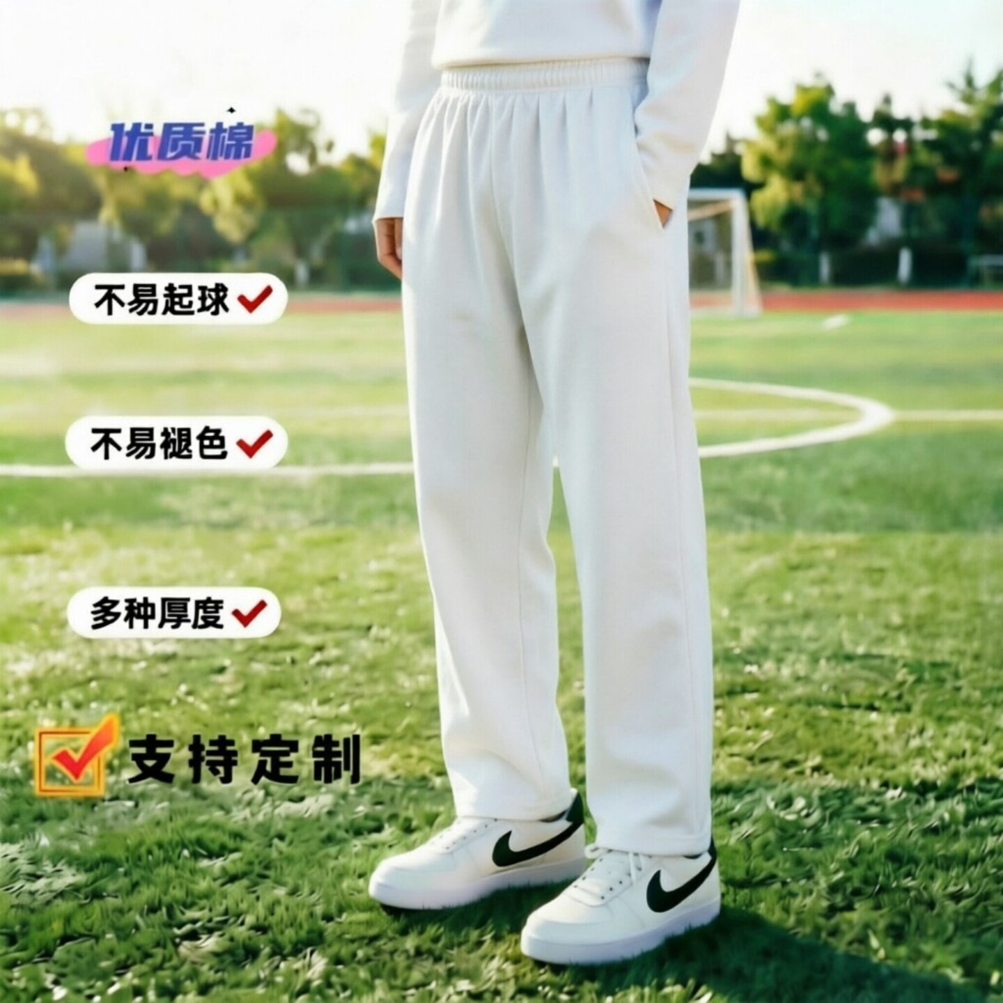 全棉中性男女通用校服裤子定制