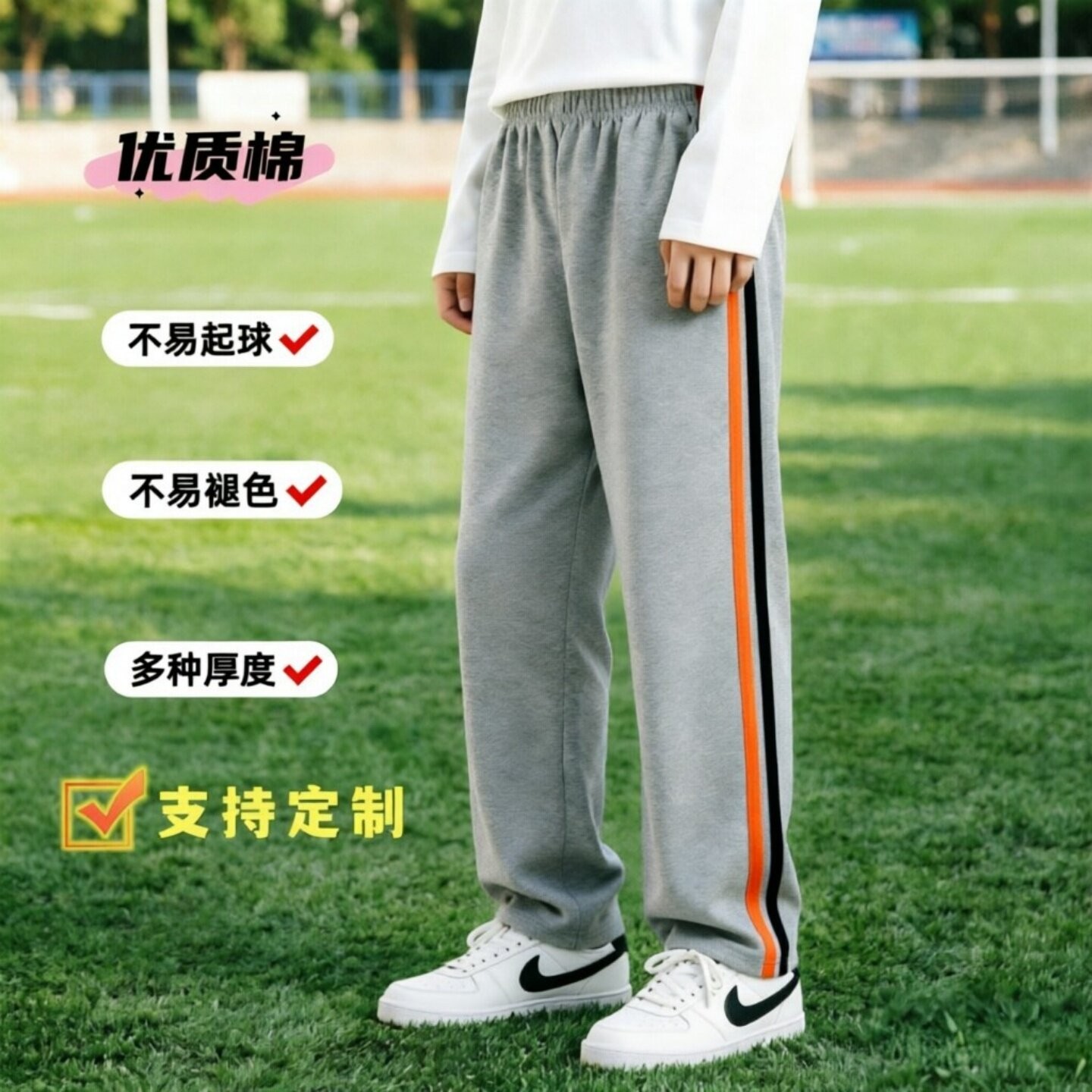 定制浅灰春秋薄款桔色藏青儿童
