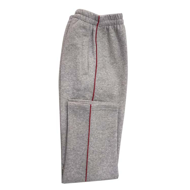 定制全棉灰色酒红直筒中性款长裤