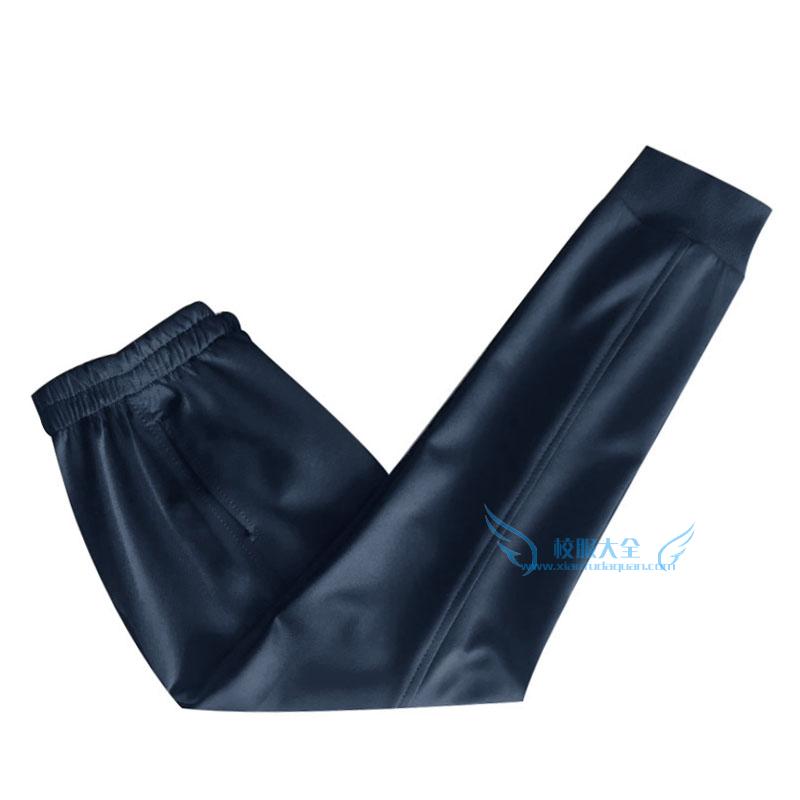 定制新款南韩丝深藏青纯色运动裤