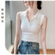 无袖 POLO领背心女法式 独特修身 白色内搭打底衫 上衣女 2026春夏新款