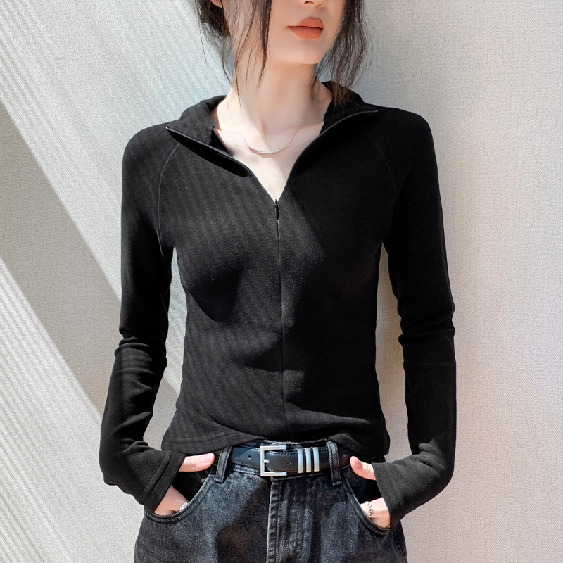 歌倍尚高领长袖打底衫女