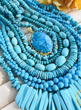 日本老物件老银天然无优化绿松石