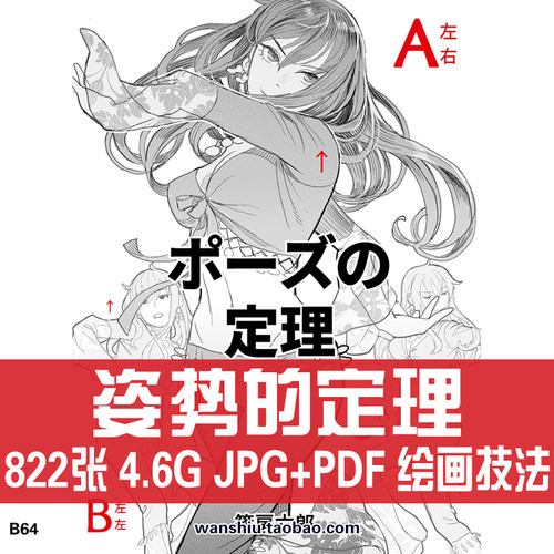 篠房六郎 姿势的定理人体结构绘画技巧角色POSE动态速写临摹素材