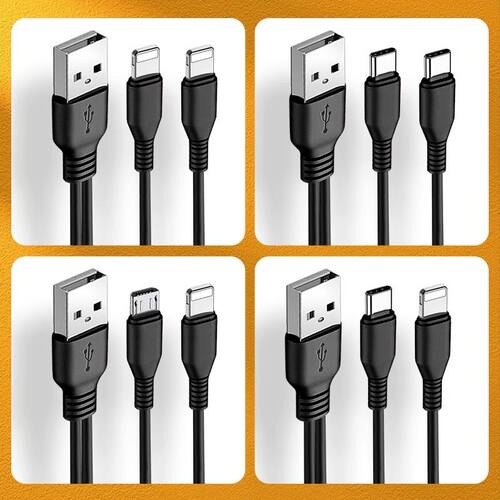 USB公一拖二充电连接线