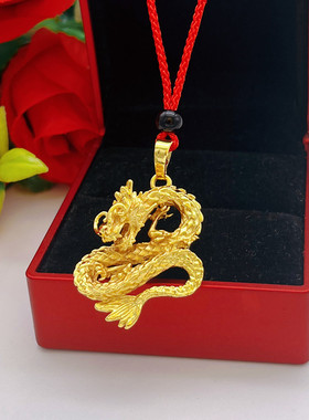 镀金沙金红绳男女情侣龙年新款