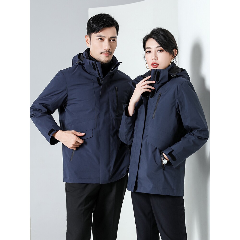 可拆卸内胆职业羽绒服男女同款工作服活里活面银行工装定制印logo