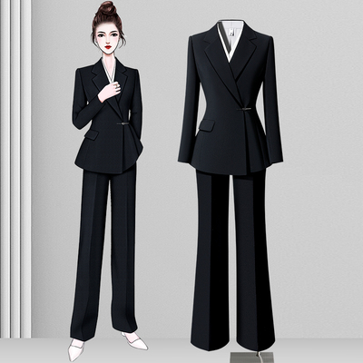 中国风西装套装女2025新款黑色西服正装高级设计感气质通勤职业装