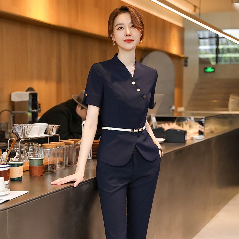 诗璐雅职业套装女时尚九分裤2026年夏新款西装气质经理空姐工作服