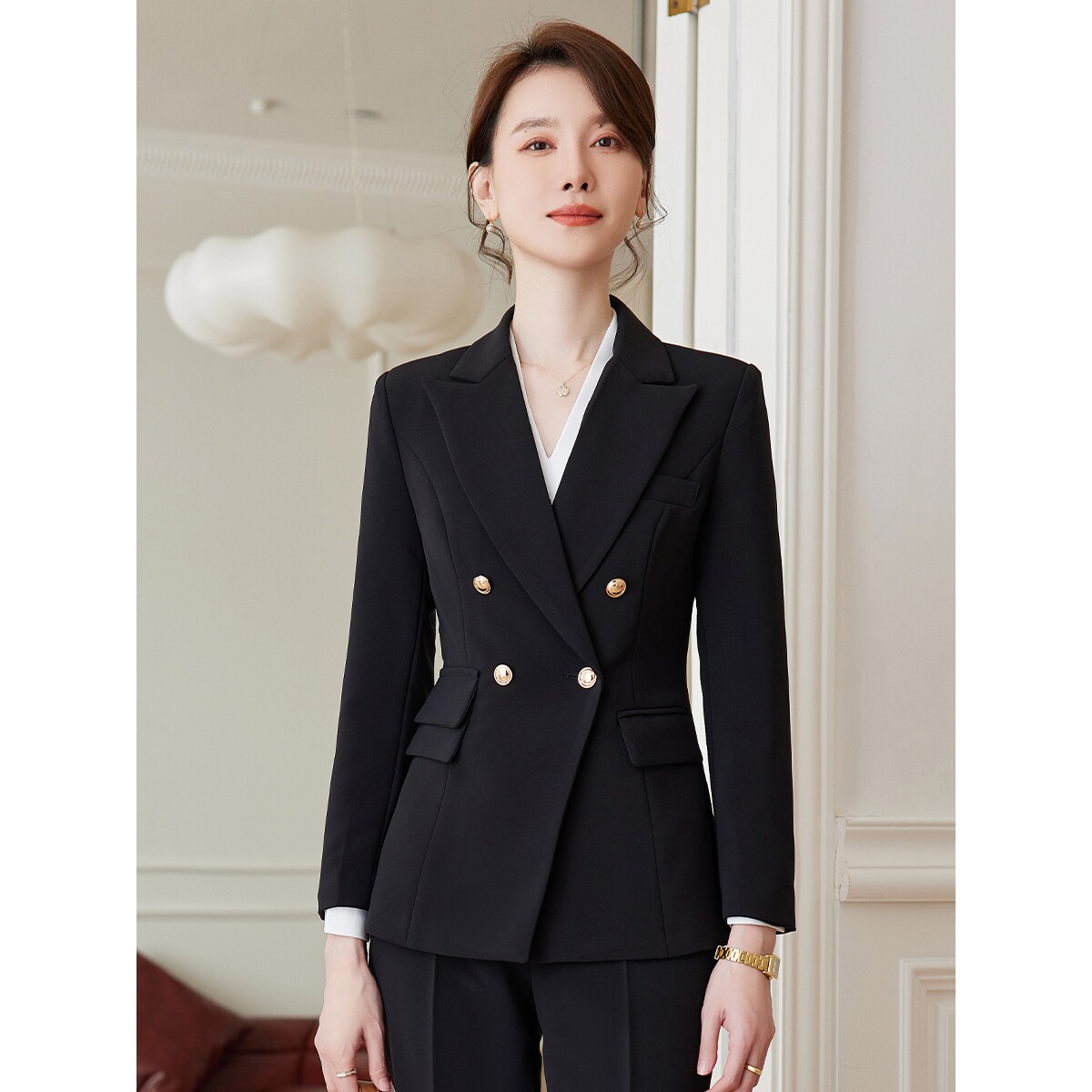 诗璐雅职业西装外套女士秋冬长袖2026新款高级感商务西服工作正装