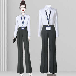 职业衬衫女正装打底内搭叠穿白色长袖上衣考公考编面试衬衣工作服