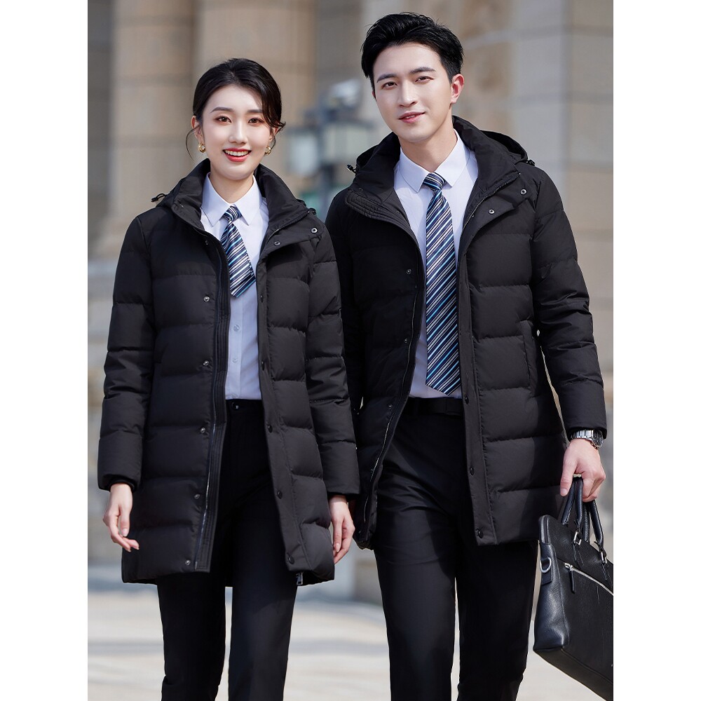 冬装职业棉服工作服男女商务物业客服行政主管酒店工装羽绒服外套