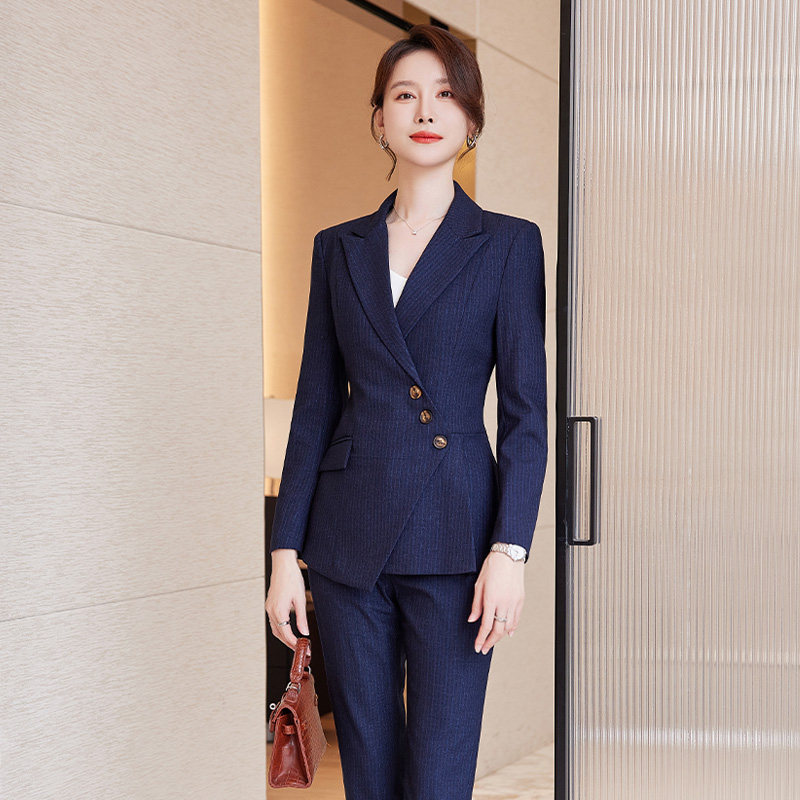 诗璐雅职业西装套装女士长袖设计感西服正装商务通勤上班OL工作服