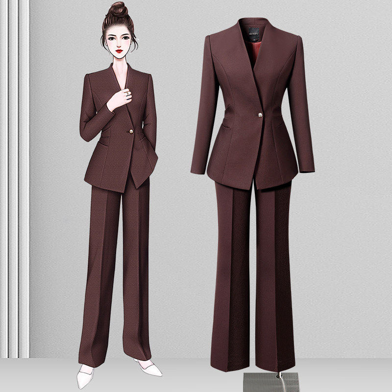 御姐高级感西装套装女工作服职业气质名媛正式场合年会主持人正装