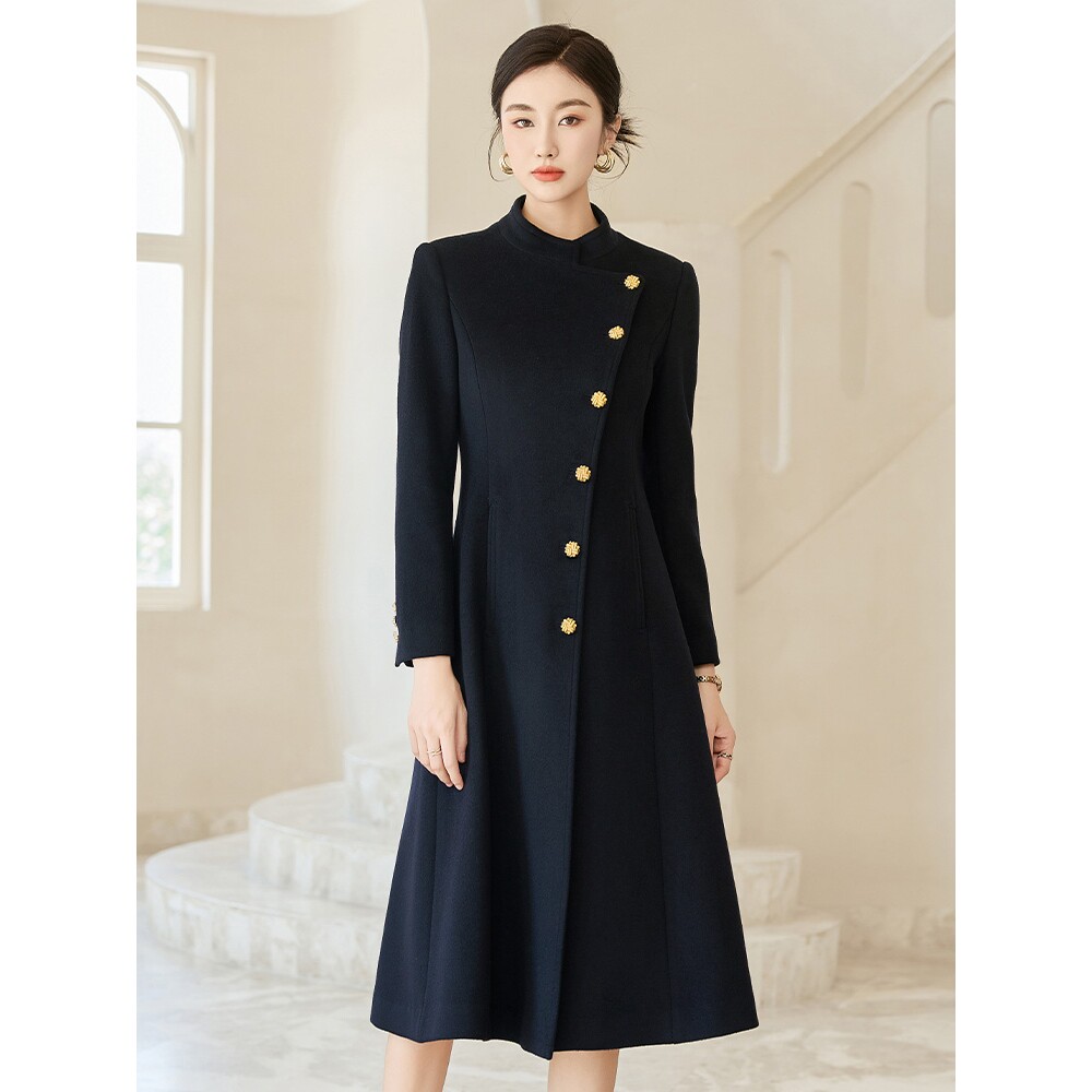 歌莱朵中长款职业羊毛呢子大衣女冬酒店售楼部工作服案场客服工装