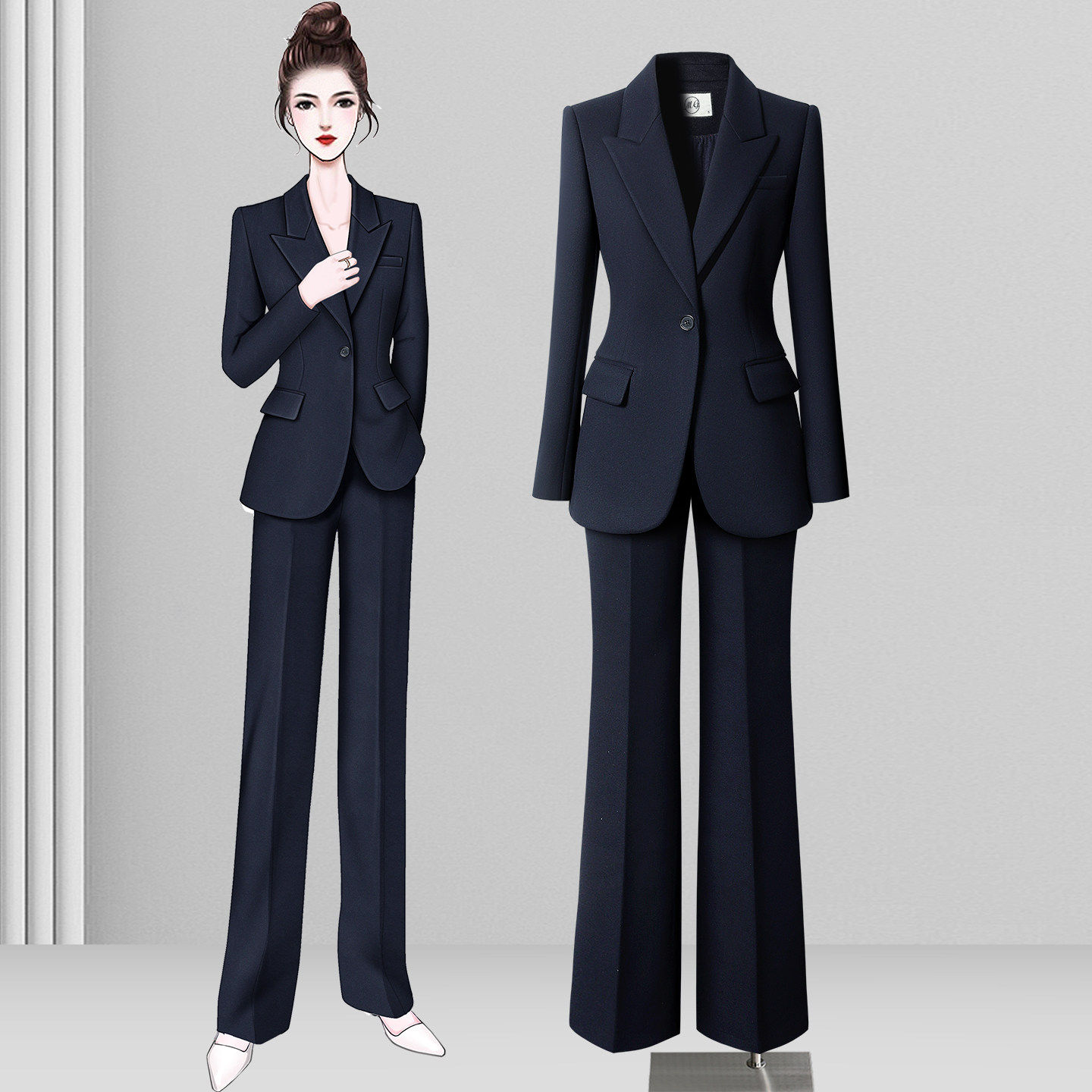 秋冬厚款西装外套女2026新款高级感职业气质西服正装通勤面试套装