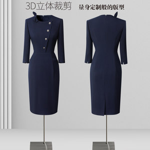 春秋职业连衣裙女气质时尚洋气案场客服酒店前台工装售楼部工作服