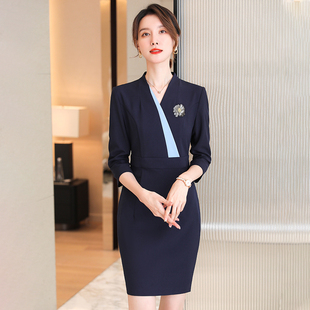 高端职业工装 诗璐雅时尚 连衣裙珠宝店售楼部美容院工作服空姐制服