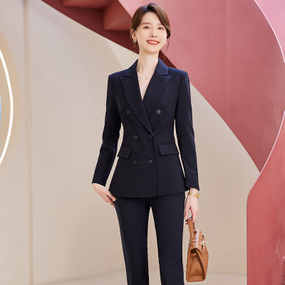 诗璐雅长袖西装套装女士洋气修身商务西服酒店经理秋冬高端工作服