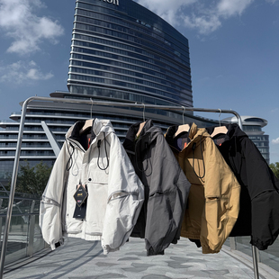 易麦潮牌90白鸭绒机能风连帽羽绒服男宽松保暖防寒工装羽绒外套冬