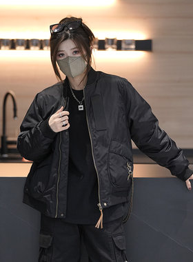 秋冬棒球服MA-1改良版飞行员羽绒外套加厚保暖痞帅棒球领羽绒服潮