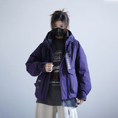 潮流工装 设计感 90白鸭绒羽绒服男女同款 羽绒外套情侣连帽潮牌BF