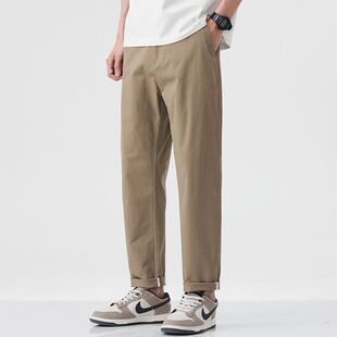 日系复古百搭长裤子基础款修身小脚裤男女同款工装潮流简约休闲裤