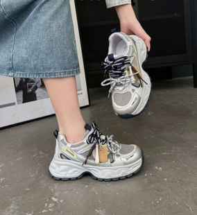 2026春秋款 5905 真皮厚底增高老爹鞋