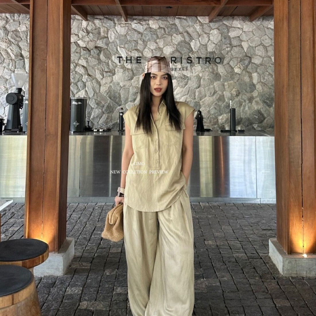 LIMO老钱风衬衣领短袖亚麻衬衫