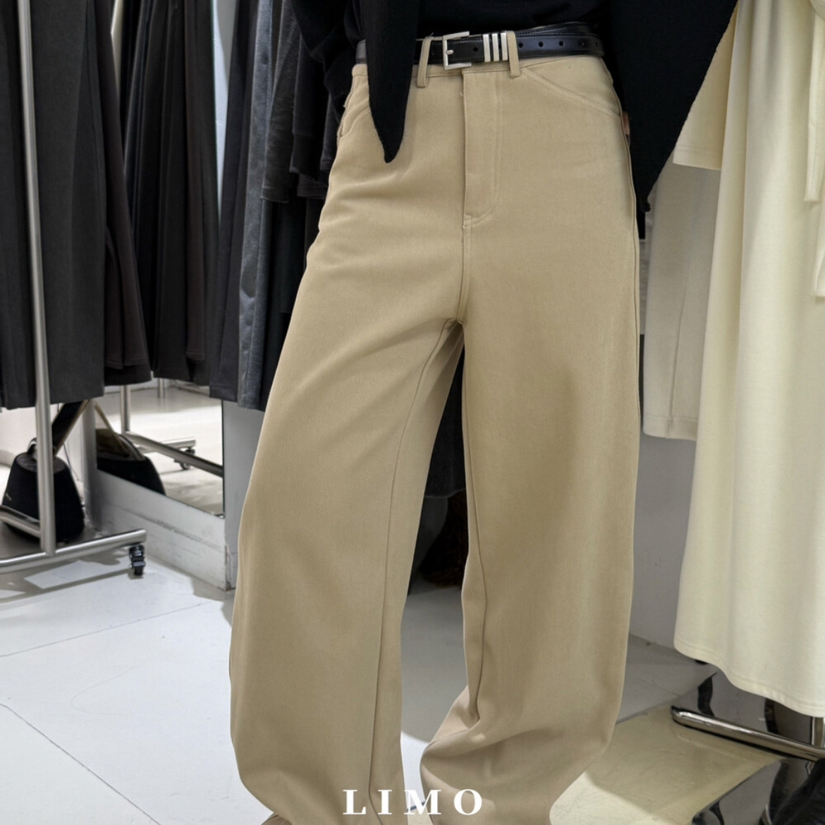 LIMO简约加厚加绒直筒显瘦休闲裤