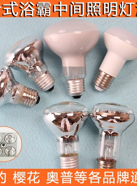 老式浴霸中间照明灯泡230V40W60WLED防水防爆E27R63浴霸照明灯泡