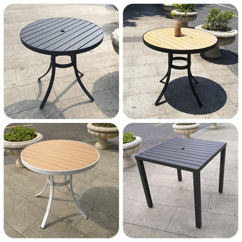 花园阳台铝脚防腐塑木户外方桌