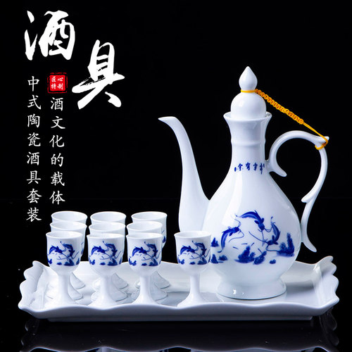 景德镇中式陶瓷古器青花家用高脚