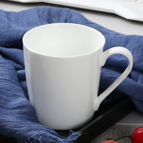 玉蝶陶瓷纯白马克杯水杯
