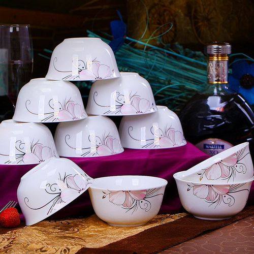 粉红佳人 DIY 餐具碗盘配件 饭碗 大汤碗 骨瓷,餐饮具,碗,淘宝优惠券,粉丝福利购,淘宝优惠卷