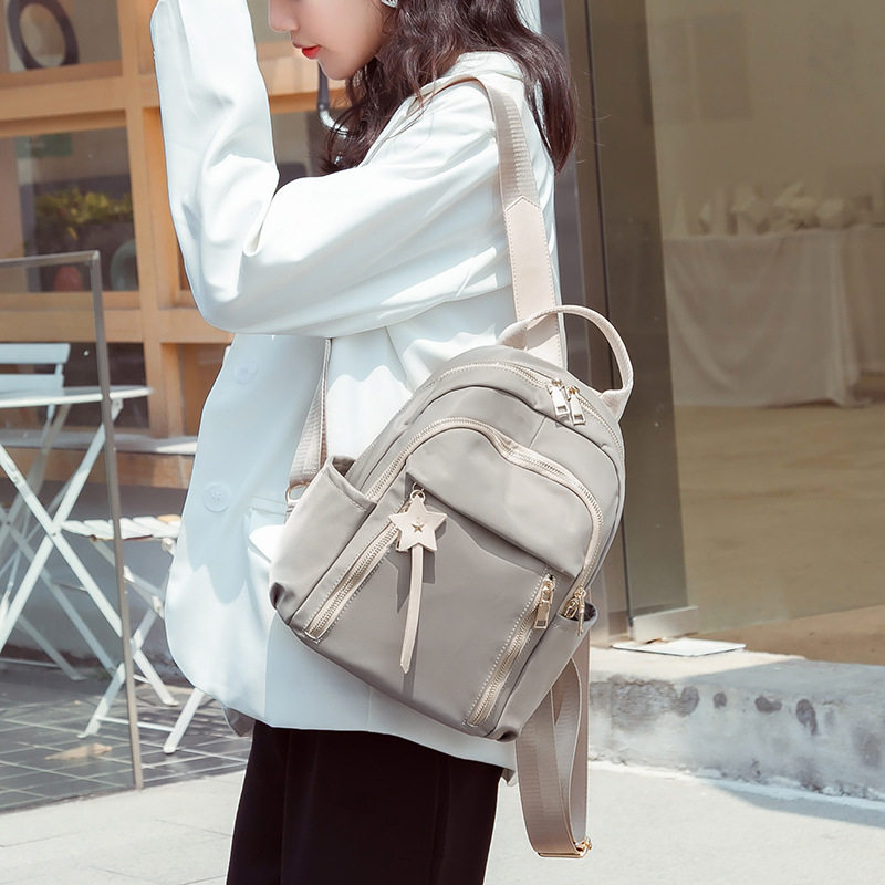 时尚背包双肩包女士牛津布实用简约轻便手提书包休闲帆布夏季新款