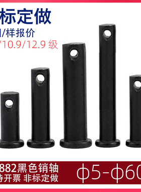 黑销轴GB882平头带孔销定位销圆柱销B型销M8M12M20M28M30M40-50
