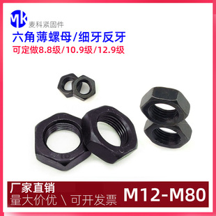 8.8级外六角细牙锁紧薄扁螺母帽M12M14M16M18M20M22M24M56M60M64