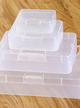 可爱透明塑料带盖加厚饰品小盒子