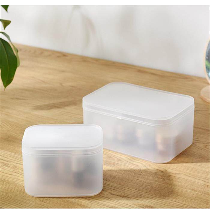 磨砂简约风防尘有盖化妆品收纳盒