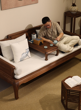 宋式美学罗汉床小户型客厅沙发床新中式禅意坐躺两用罗汉榻贵妃榻